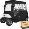 image10L0L 2 Passenger Deluxe Golf Cart Driving Enclosure for EZGO TXT and RXV Model 4Sided Clear Window 600D Rain Cover All Weather Windproof Waterproof