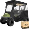 image10L0L 2 Passenger Golf Cart Driving Enclosure for Club Car Precedent Short Roof 4Sided Clear Window 600D Rain Cover All Weather Windproof WaterproofBlack