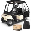 image10L0L Golf Cart 4 Passenger Driving Enclosure for Club Car DS 4Sided Clear Window Rain Cover All Weather Waterproof Windproof Snowproof