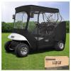 image10L0L Golf Cart Black Enclosure Cover for 2 Passenger EZGO TXT 4Sided Clear Window Rain Cover All Weather Waterproof WindproofBlack