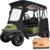 image10L0L Golf Cart Deluxe Enclosure for 2 Passenger Club Car Precedent ampamp Temo600D Windproof Waterproof 4Sided Protection Golf Buggy Keep Warm Cover Driving EnclosureRoof up to 59quot LBlackBlack