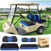 image10L0L Golf Cart Front Rear Seat Cover Set for EZGO TXT RXV ampamp Club Car DS 2000upFlat Backrest Made w 3D Air Mesh Polyester Fabric Breathable WashableBlack  Blue