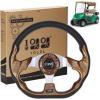 image10L0L Golf Cart Steering Wheel Universal Design Fit Yamaha EZGO RXV ampamp TXT Club Car DS Club Car Precedent Tempo Most Golf Cartsandalwood brown