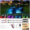 image10L0L Golf Cart Underglow LED Light Strip Kit 14 Modes Underbody Glow Neon Lighting with Wireless Remote Control Sound Active Water Resistant Flexible Tubes 126LEDs 86 Inch 2 Pack2 Pack