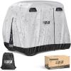 image10L0L Waterproof Golf Cart Cover Universal Fit for Yamaha EZGO Club Car ampamp Honda AllWeather 2422 Passenger Protection with Three Zipper DoorsSilver
