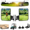 imageUniversal Golf Cart Rear View Mirror Wide Rear View Convex and Folding Side View Mirrors Kit for Club Car EZGO and Other