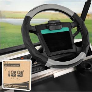 image10L0L 14 Inch Golf Cart Steering Wheel Covers for Yamaha Club Car DSampampPrecedent Upgraded Microfiber AntiSlip Steering Wheel Cover with Pu LeatherBlackGray