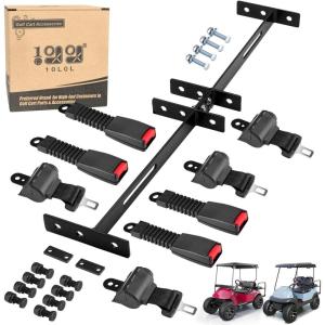 image10L0L 4 Passenger 22 Golf Cart Seat Belt Kit for EZGO Yamaha Club Car Fits Front Rear Seat with Bracket2 pointUniversal