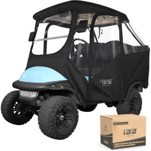 image10L0L 4 Passenger Golf Cart Driving Enclosure for Club Car Precedent with Short Roof Up to 57quot 4Sided Clear Window 600D Rain Cover All Weather Windproof Waterproof