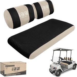 image10L0L Golf Cart Front Seat Covers for Yamaha G2G9G16G19G22 ampamp Club Car DS Pre2000  Breathable Polyester Mesh Washable AntiScratch  OEM Replacement ToolFree InstallationBlackBeige