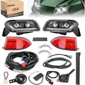 image10L0L Golf Cart Headlight Kit  12V36V48V Upgraded Daytime Running for Club Car Tempo with Turn Signal Brake and Hazard Light  Deluxe Golf Cart Street Legal Light Kit