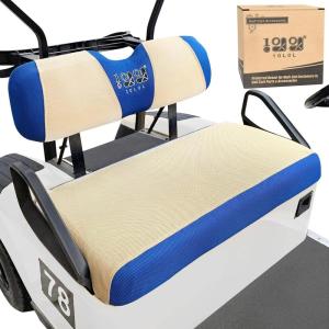 image10L0L Golf Cart Seat Covers for EZGO TXT RXV ampamp Club Car DS 2000up Breathable Air Mesh Fabric Washable  Red BlackBeigeblue