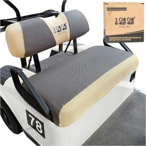 image10L0L Golf Cart Seat Covers for EZGO TXT RXV ampamp Club Car DS 2000up Breathable Air Mesh Fabric Washable  Red BlackGraybeige