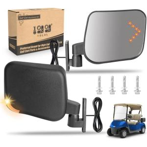 image10L0L Golf Cart Side Rear View Mirror Set With Turn Signals Compactible with EZGO Club Car Yamaha Gas ampamp Electric Golf Carts