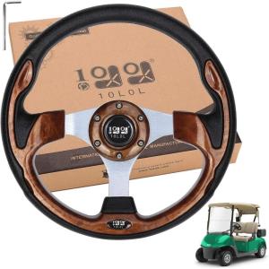 image10L0L Golf Cart Steering Wheel Universal Design Fit Yamaha EZGO RXV ampamp TXT Club Car DS Club Car Precedent Tempo Most Golf Cartchestnut brown