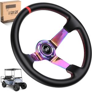 image10L0L Golf Cart Steering Wheel Universal Design Fit Yamaha EZGO RXV ampamp TXT Club Car DS Club Car Precedent Tempo Most Golf Cartcolor coal black