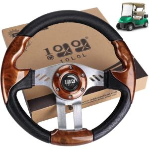 image10L0L Golf Cart Steering Wheel Universal Design Fit Yamaha EZGO RXV ampamp TXT Club Car DS Club Car Precedent Tempo Most Golf Cartdark brown