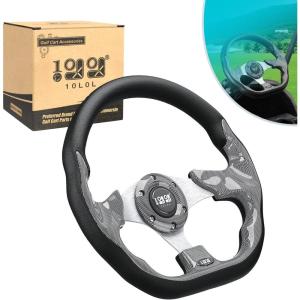 image10L0L Golf Cart Steering Wheel for Yamaha EZGO TXTRXVValor Club Car DSPrecedentOnwardTempo Golf CartsGray