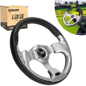image10L0L Golf Cart Steering Wheel for Yamaha EZGO TXTRXVValor Club Car DSPrecedentOnwardTempo Golf CartsSilver