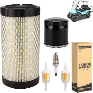 image10L0L Golf Cart Tune Up Kit for Club Car Precedent 2004UP with Kawasaki Engine Includes Air Oil Fuel Filter 102558201 1016467 102003201 Spark Plug BPR2ES