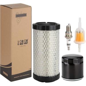image10L0L Golf Cart Tune Up Kit for EZGO TXT 2010 Up ampamp RXV 2008 Up Gas Models with 4 Cycle Kawasaki 135 hp Engines Inl Air Filter Oil Filter Fuel Filter Spark Plug Engine Maintenance Kit for EZGO