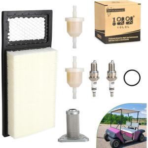 image10L0L Golf Cart Tune Up Kit for EZGO TXT Medalist 4 Cycle 295cc 350cc Gas Golf Cart 19942005 Air Oil Fuel Filter 72368G01 26591G01 72084G01 Spark Plug Replacement Kit