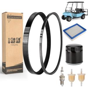 image10L0L Golf Cart Tune Up Kit with Drive Belt ampamp Starter Generator Belt for 19922004 Club Car DS Gas Model W FE290 FE350 Kawasaki Engine Include Air Filter Fuel Filter Spark Plug