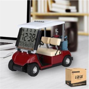 image10L0L Mini Golf Cart Alarm Clock LCD Display Calendar Golf Gifts for Men Fans Golfers Superior Race Souvenir NoveltyWhiteRed