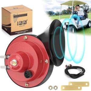 image10L0L Universal 12 Volt Golf Cart Horn Kit for Yamaha EZGO Club Car  Floor Mount Button Switch Golf Cart Street Legal Horn Kit
