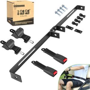image10L0L Universal 2 Passenger Golf Cart Seat Belt Bracket Kit fit Yamaha EZGO TXTRXV Club Car DS Front Seat Retractable Seatbelts 42quot Long