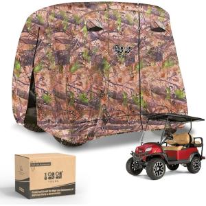 image10L0L Universal Golf Cart Cover 4 Passenger Golf Cart Storage Cover for EZGO Club Car Yamaha Rainproof Waterproof Sunproof Dustproof ProtectionCamouflage