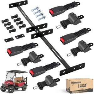 image10L0L Universal Retractable Golf Cart Seat Belt Kit with Bracket for Yamaha EZGOClub Car DS PrecedentFront and Rear Seats Golf Cart Seat Belts