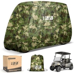 image10L0L Waterproof Golf Cart Cover Universal Fit for Yamaha EZGO Club Car ampamp Honda AllWeather 2422 Passenger Protection with Three Zipper DoorsCamo