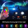 image10L0L Deluxe Golf Cart Light Kit for Club Car DS All Years Headlight Taillight Kit RGB Music Daytime Running Light with HighLow Beam Turn Signal Hazard Blinker Brake Light and Horn 12V60V Input