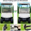image10L0L Foldable Golf Cart Windshield Film for EZGO RXV Clear Portable Removable Plastic Windshield Beige