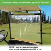 image10L0L Foldable Golf Cart Windshield Film for EZGO RXV Clear Portable Removable Plastic Windshield Beige