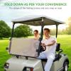 image10L0L Folding Down Tinted Golf Cart Windshield for Yamaha G14 G16 G1919952003 Models Gas or Electric Golf CartTinted Windshield