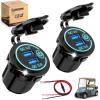 image10L0L Golf Cart Quick Charge QC 30 Dual USB Charger Socket 12V24V USB Outlet for Yamaha EZGO Club Car 12V Input Double USBs Ports with DIY Cars Port Outlet for Car Boat RV Motorcycle Truck