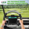 image10L0L Golf Cart Steering Wheel Cover for Yamaha G29 ampamp Club Car DS Precedent  14quot Premium Leather AntiSlip Grip  UVResistant ampamp Easy InstallationBlack  Gray