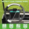 image10L0L Golf Cart Steering Wheel Cover for Yamaha G29 ampamp Club Car DS Precedent  14quot Premium Leather AntiSlip Grip  UVResistant ampamp Easy InstallationBlack  White