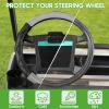image10L0L Golf Cart Steering Wheel Cover for Yamaha G29 ampamp Club Car DS Precedent  14quot Premium Leather AntiSlip Grip  UVResistant ampamp Easy InstallationBlack  Gray