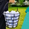 image10L0L Metal Range Golf Ball Baskets with Handle Golf Ball Storage Bucket Holds 50 Balls Each GolfBalls Not Included2PCS Black