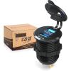 image10L0L Golf Cart Quick Charge 31 Dual USB Charger2 in 1 USB Ports ampamp LED Display Voltage Meter Universal for Club CarEZGO and YamahaMetal Shell Safe Charging Socket 9V48V Wide Voltage Input