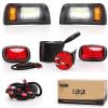 imageUniversal Golf Cart 12 Volt Headlight and Tail Light Kit for Club Car DS Carts Gas ampamp Electric Modelswith Upgrade Headlights Amber Turn Signals Brake Lights