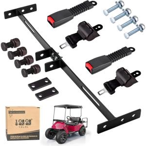 image10L0L 2 Passenger Universal Golf Cart Seat Belt Bracket Kit for Yamaha EZGO TXTRXV Club Car DSPrecedent Front Rear Seat Retractable Seatbelts 42quot Long