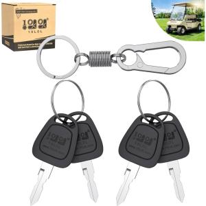 image10L0L 4 Pack Golf Cart Keys for Club Car DS 1982up Club Car Precedent 2004up Replace OEM 1012505with Spring Keychain