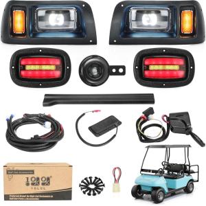 image10L0L Deluxe Golf Cart Light Kit for Club Car DS 12V60V Full Headlight Taillight Kit with RGB Daytime Running Lamp Low High Beam Turn Signal Horn Brake Pad Hazard BlinkerFor Club Car DS  Basics