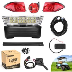 image10L0L Deluxe Golf Cart Light Kit for Club Car Precedent 20042019 12V Street Legal Light Kit with Headlight Taillight Turn Signals Switch Horn Brake Pad Hazard Lighting Function