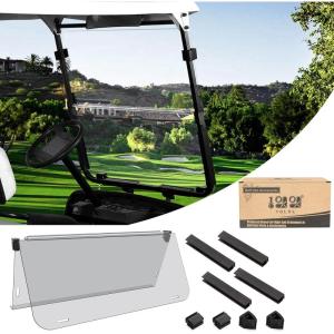 image10L0L Folding Down Tinted Golf Cart Windshield for Yamaha G14 G16 G1919952003 Models Gas or Electric Golf CartClear Windshield