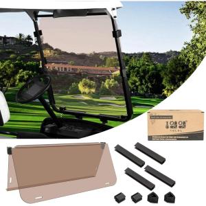 image10L0L Folding Down Tinted Golf Cart Windshield for Yamaha G14 G16 G1919952003 Models Gas or Electric Golf CartTinted Windshield